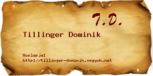 Tillinger Dominik névjegykártya